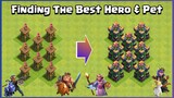 Every Level Heroes & Pets VS Every Level Archer Tower Formation | Clash of Clans