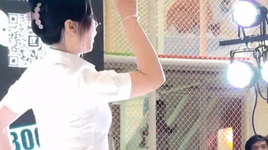 [Flip jump] is a fight with high heels
