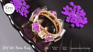 【UV レジン】DIY指輪を作りました。UV Resin - DIY Rings with Dried Flower.