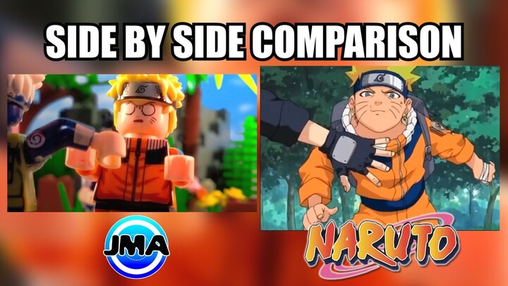 Naruto vs Zabuza SIDE BY SIDE COMPARISON - Brickfilm / Stop Motion / JM ANIMATION