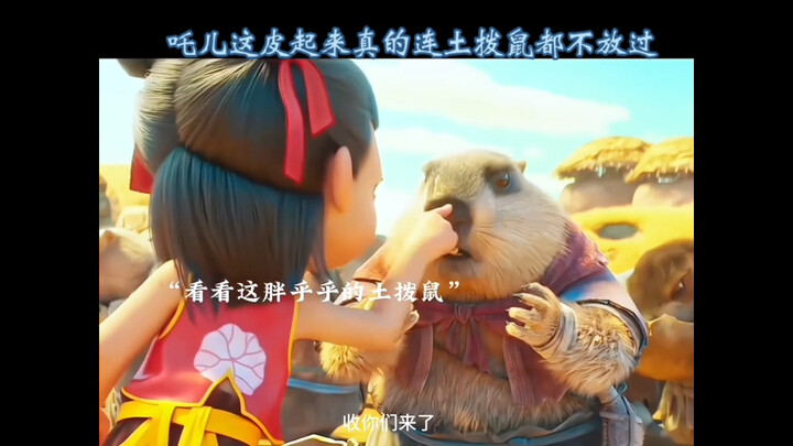 这也太可爱了吧，皮起来的吒儿连土拨鼠都不放过😂