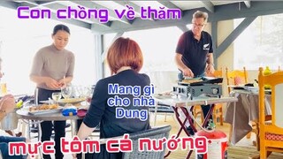 Tôm mực cá Hải sản nướng đãi con chồng về thăm/có thích hai em Dung/Cuộc sống pháp/Ẩm thực miền Tây