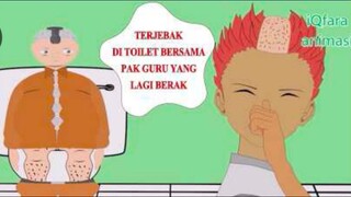 Terjebak bersama pak guru yang sedang berak - animasi lucu