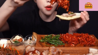 Mukbang thịt lợn và kim chi #anngon