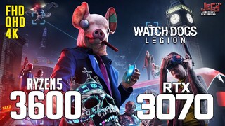 Watch Dogs Legion on Ryzen 5 3600 + RTX 3070 1080p, 1440p, 2160p benchmarks!