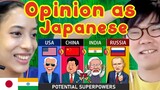 USA vs China vs India vs Russia - Country Comparison reaction by Japanese