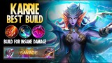 Savage Gameplay?! Karrie Best Build in 2020 | Top 1 Global Karrie Build + Guide - MLBB