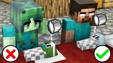 Monster School : Good Baby Zombie and Sister Poor Baby Wofl Girl - Sad Story - Minecraft Animation
