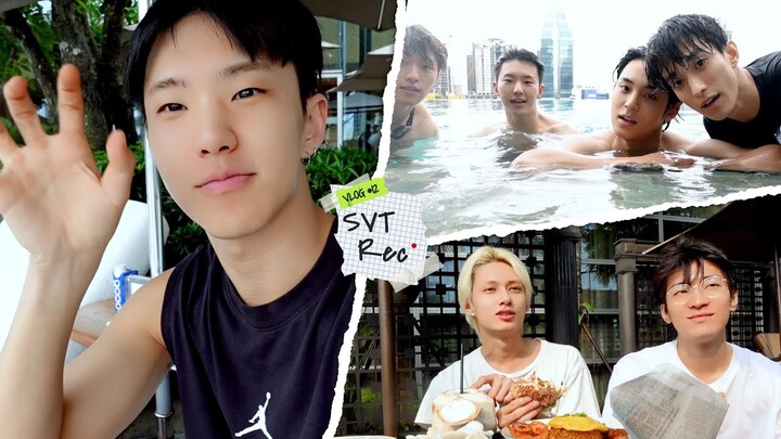 [SVT Record] 준이의 수영장 먹방 with 원우, 버논 | 방콕 수영장 물놀이 | 호랑이와 크롱이의 입수 #12