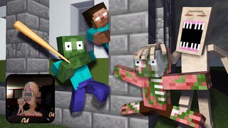 Monster School : HUSH HORROR CHALLENGE - Minecraft Animation