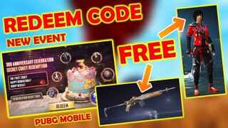 PUBG BAKE CAKE EVENT | REDEEM CODES | Mini14 SKIN | RED RIDER OUTFIT | 3RD ANNIVERSARY CELEBRATION