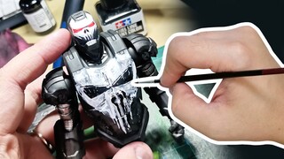 Painting a Skull on Punisher War Machine action figure custom - Ralph Cifra - Marvel