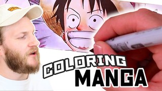 ARTIST COLORS A MANGA with Copic Markers! ONE PIECE