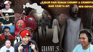 REAKSI GAMER KABUR DARI RUMAH GRANNY & GRANDPA NAIK KERETA API | Granny 3 Indonesia