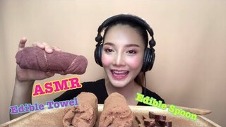 SAW ASMR MUKBANG เสียงกิน|Edible Towel Spoon Food Prank ผ้าขนหนู ช้อน กินได้!!•EATING SOUND•ซอว์