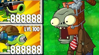 PvZ 2 - Each plant level 100 vs 5 Super Brick Zombies level 30 - Who will win?