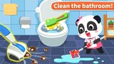 βαβy Panda Learn how to clean | kids learn clean up toys | bathroom | house Baby bus