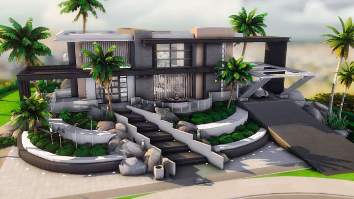 Celebrity Modern Mansion (NO CC) | Stop Motion Build | Sims 4