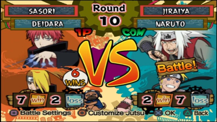 2 BATTLE SASORI VS JIRAYA GAMEPLAY ™ Battle Games Naruto Shippuden Ultimate Ninja 5 PlayStation2