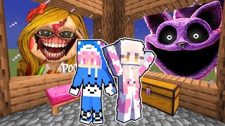 MOMON & ATUN DI KEPUNG MS DELIGHT CATNAP DAN MONSTER LAINNYA di MINECRAFT ft @BANGJBLOX