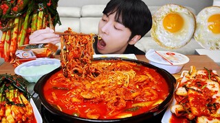 ASMR MUKBANG | 직접 만든 콩나물 불고기 레시피 & 김치 계란 디저트 먹방 & Spicy Bulgogi RECIPE DESSERT