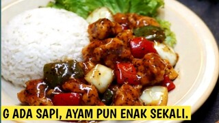 RESEP NASI AYAM LADA HITAM ala RESTO SOLARIA.