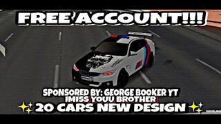 || CAR PARKING MULTIPLAYER 4.8.2 || FREE ACCOUNT GIVEAWAY || 20 CARS NEW DESIGN