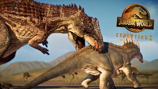 Giganotosaurus ATTACKS Amargasaurus - Jurassic World Evolution 2 [4K]