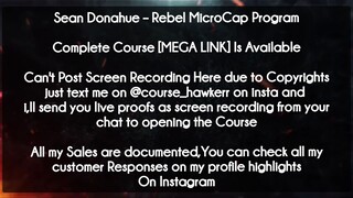 Sean Donahue course - Rebel MicroCap Program download