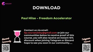 [COURSES2DAY.ORG] Paul Hilse – Freedom Accelerator