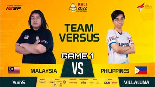 Philippines vs Malaysia Game 1 IESF 14th World Esports Championships Bali 2022