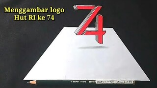 Wow Menggambar logo hut RI ke74, tampak terbang