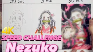 Thử thách: Vẽ Nezuko trong 30 giây, 3 phút và 30 phút