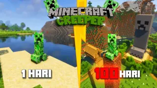 100 Hari Di Minecraft Tapi Kita Jadi Creeper!! Membuat Monument Creeper Raksasa!!