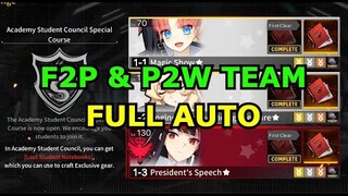 F2P and P2W team Auto | Academy Student Council Special Course || Counter: Side