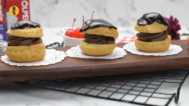 Chocolate Cream Puffs Recipe by Food Fusion