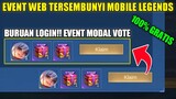 BURUAN LOGIN!! EVENT WEB TERSEMBUNYI MOBILE LEGENDS | KLAIM SKIN BEATRIX GRATIS MODAL VOTE
