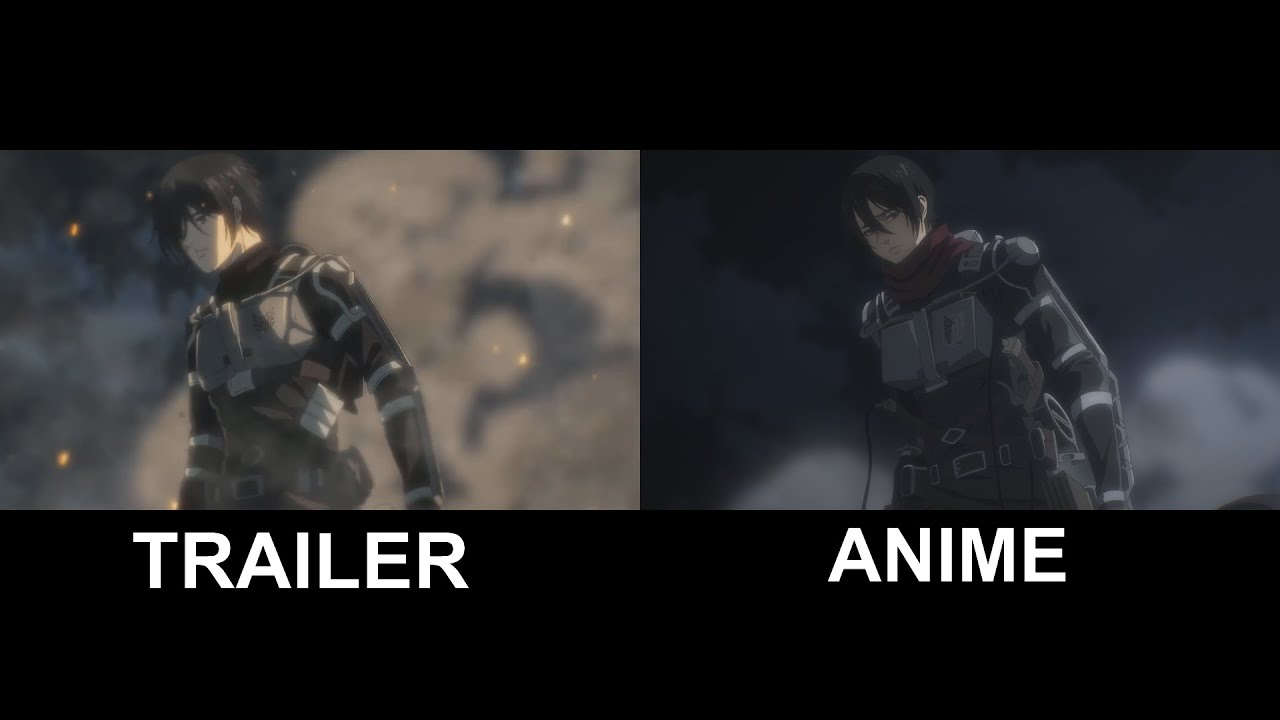 Anime Vs Trailer Comparison - Attack On Titan S4 Part 2 