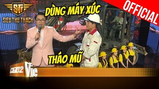 Có thể hay không khi dùng máy xúc để tháo mũ đội trên đầu? | Siêu Thử Thách