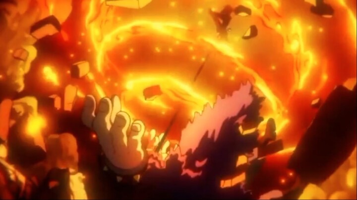 Luffy walked in front of BigMom and Kaido..then Kaido got knocked down!