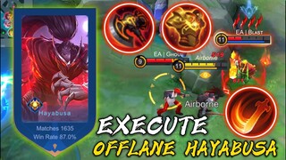 NEW OFFLANE HAYABUSA BUILD IS BROKEN! - MOBILE LEGENDS