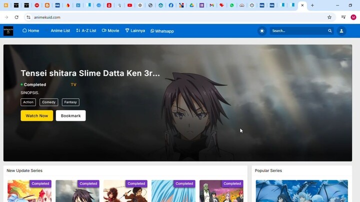 Tampilan website Animeku ID