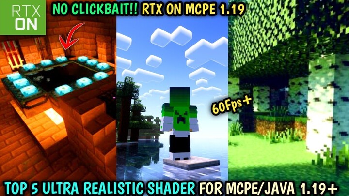 AKHIRNYA‼️RTX RILIS DI MCPE 1.19 RENDER DRAGON| BEST 5 SHADER MINECRAFT PE/PC 1.16/1.19 ULTRA REAL!