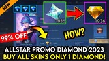 HOW TO USE PROMO DIAMOND IN ALLSTAR EVENT 2023! BUY SKIN 1 DIAMOND IN MOBILE LEGENDS