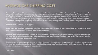 Average Car Shipping Cost