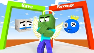 Monster School: Destiny run challenge - ZOMBIE vs RAINBOW FRIENDS BLUE | Minecraft Animation