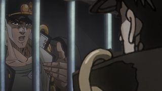Jotaro membawa Jotaro keluar dari penjara