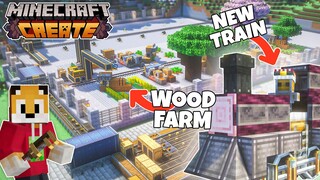 I built a HUGE TREE FARM Minecraft Create Mod