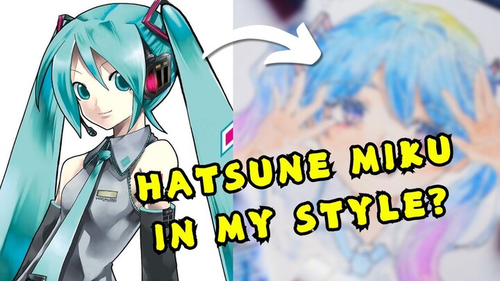 [DRAW WITH ME] menggambar Hatsune Miku dalam style-ku | Watercolor edition