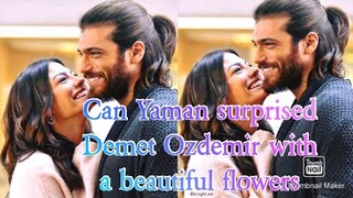 Can Yaman surprised again Demet Ozdemir with a beautiful flowers